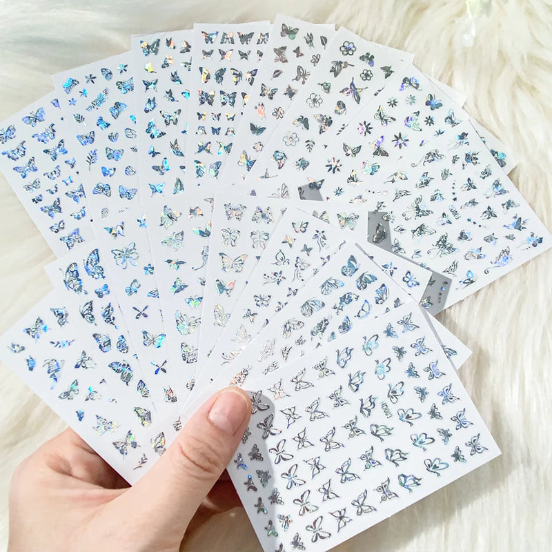 12 Sheets Nail Art Stickers – 3D Self-Adhesive Decals for Holiday Manicures