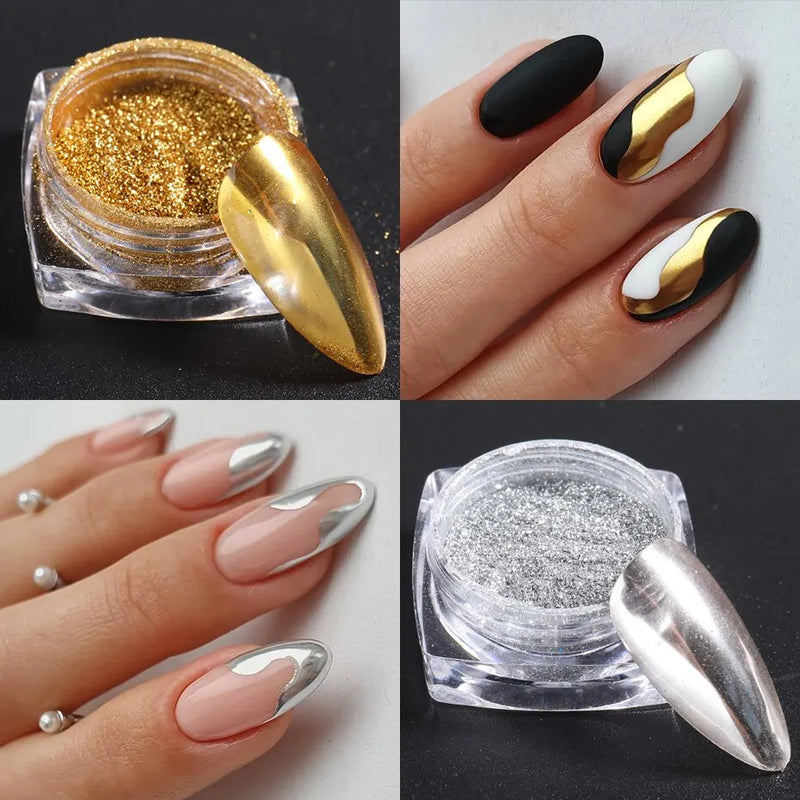 23 Colours Chrome Nail Powder Set – Y2K Metallic Mirror Pigments for Gel Nails & Nail Art Design