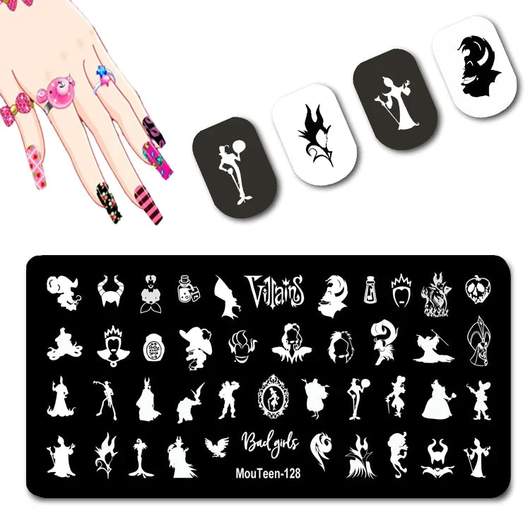 Cartoon Nail Stamping Plate – Stainless Steel Nail Art Template for DIY Manicures (12x6cm)