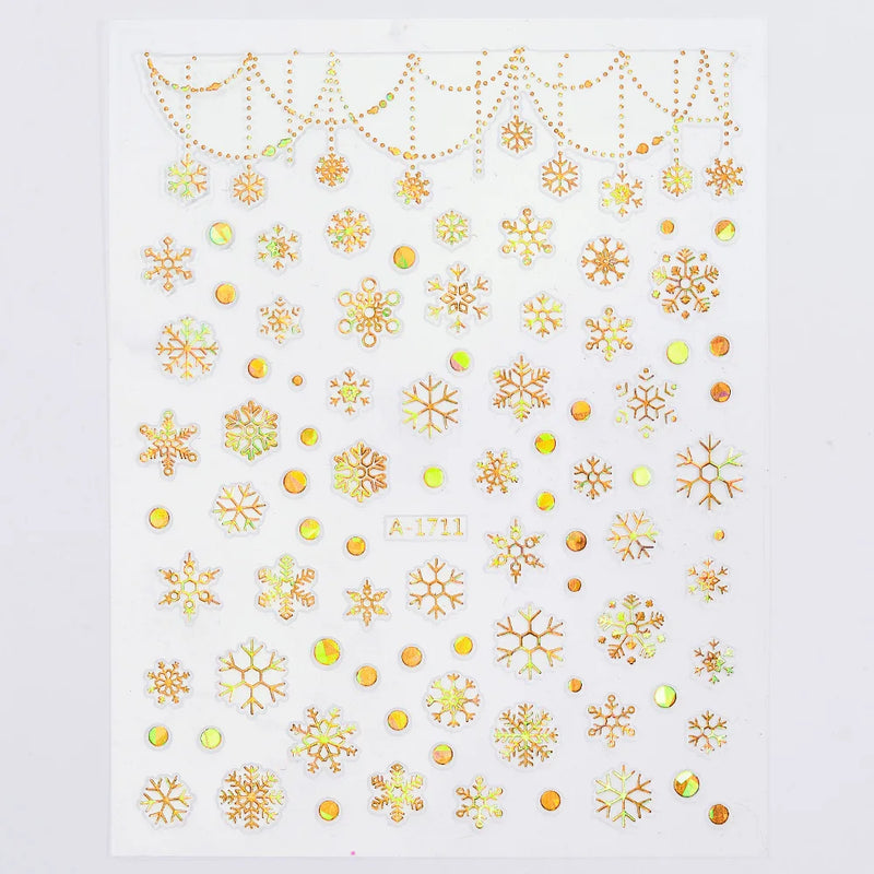 12 Sheets Nail Art Stickers – 3D Self-Adhesive Decals for Holiday Manicures