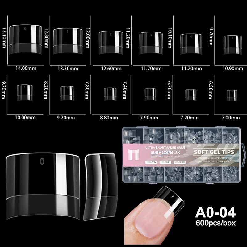 240pcs Luxury Soft Gel False Nail Tips – Semi-Matte Full Cover Artificial Extensions