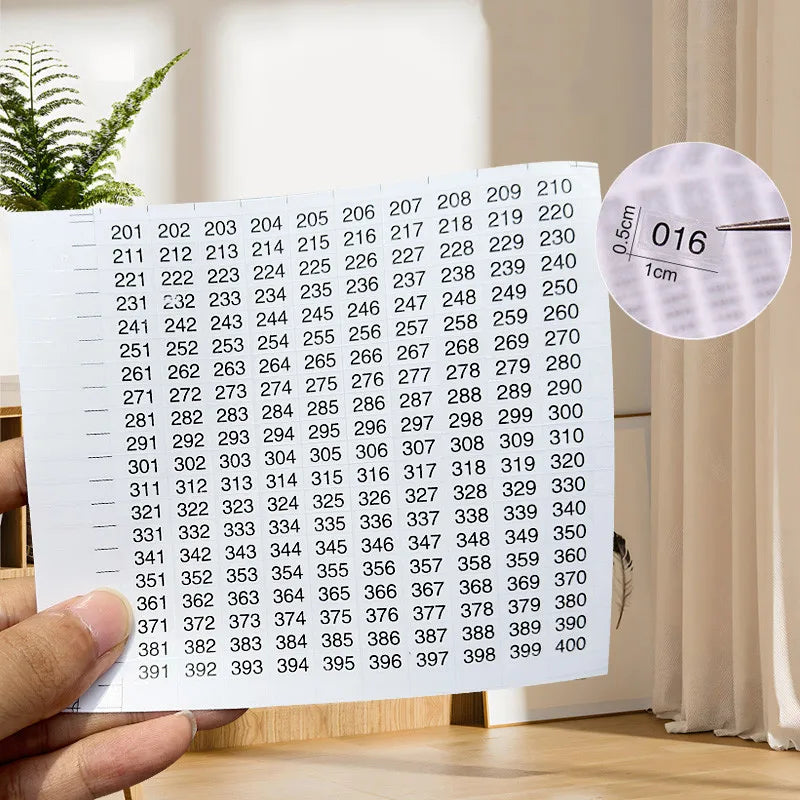 1-500 Number Sticker Labels – Self-Adhesive Round Tags for Nail Polish Color Marking