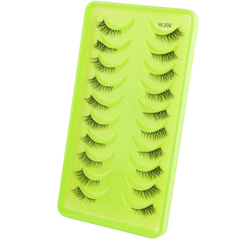 YSDO Half Eyelashes – Natural & Fluffy 3D Cat Eye Lashes (3/10 Pairs)