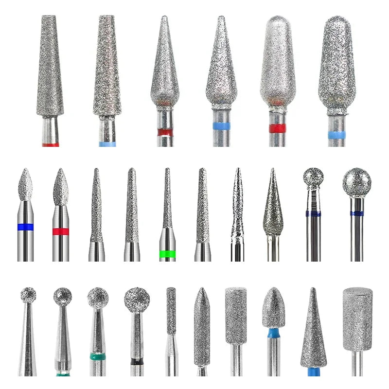 Diamond Ceramic Nail Drill Bits Milling Cutter for Manicure Left Right Rotary Cuticle Files Buffer
