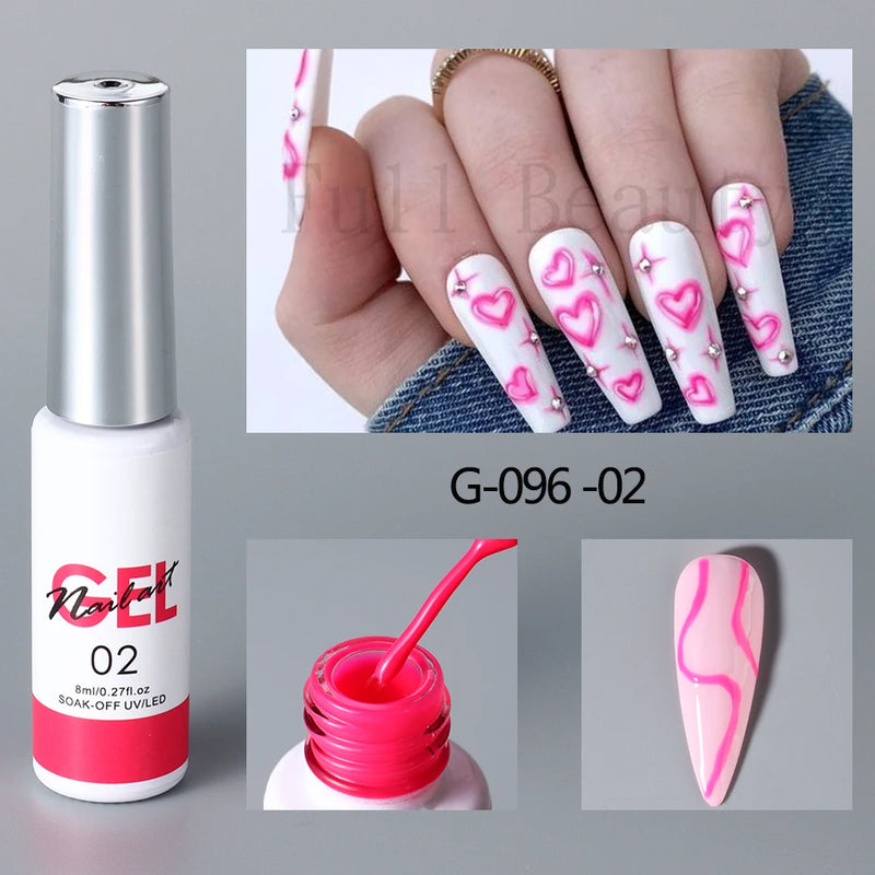 Champagne Gold & Silver Glitter Liner Gel – 5ml Super Bright French Line Nail Art Polish