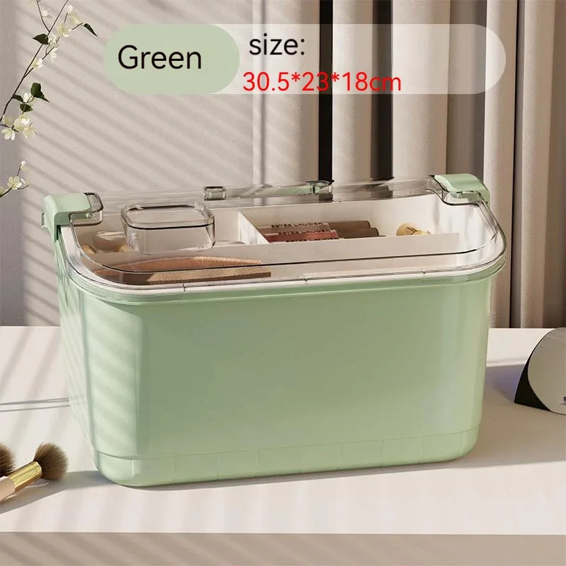 Layered Nail Art Tool Storage Box – Plastic Desktop Organiser for Cotton Pads & Nail Supplies