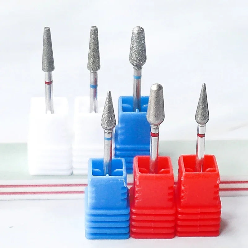 Diamond Ceramic Nail Drill Bits Milling Cutter for Manicure Left Right Rotary Cuticle Files Buffer