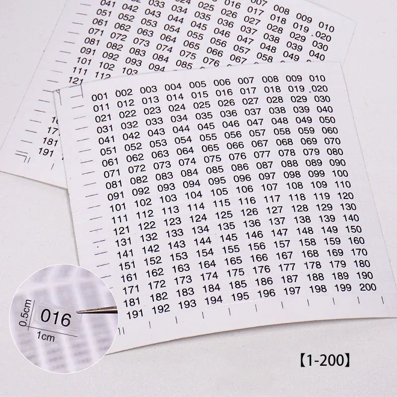 1-500 Number Sticker Labels – Self-Adhesive Round Tags for Nail Polish Color Marking
