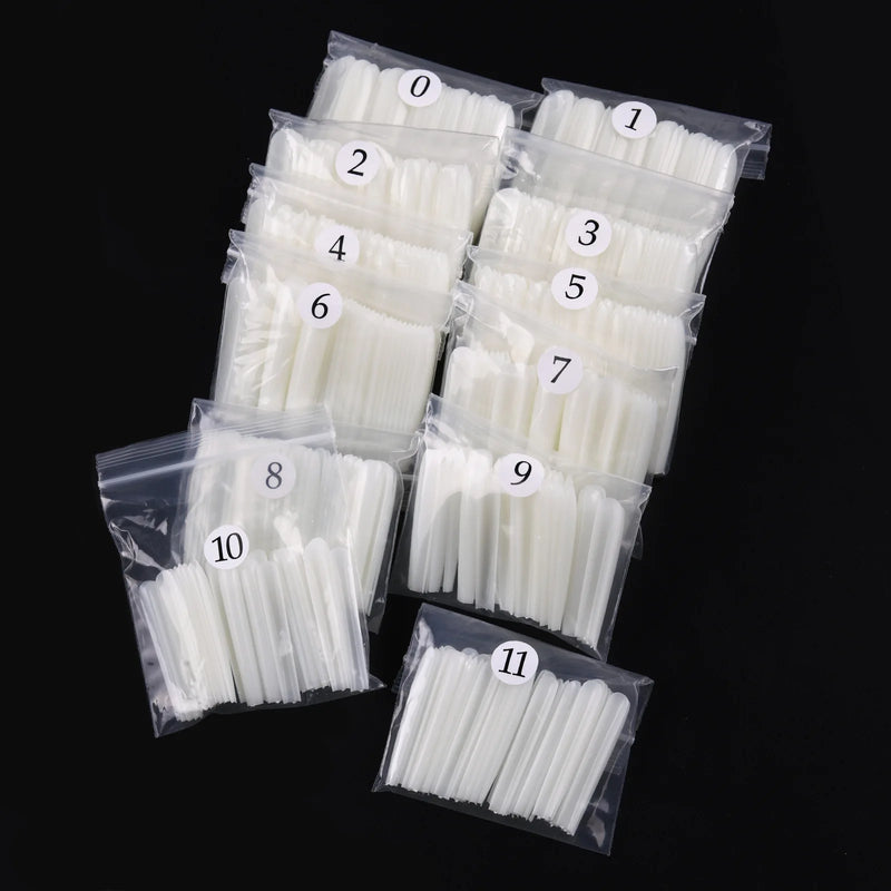 120PCS 3XL Extra Long Square Straight Nail Tips – Full Cover Clear Acrylic Press-On Nails